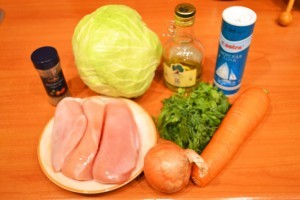 Рецепт бигуса с куриным филе - продукты