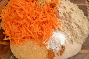 морковный торт - сухие компоненты