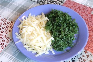 фриттата - сыр и зелень