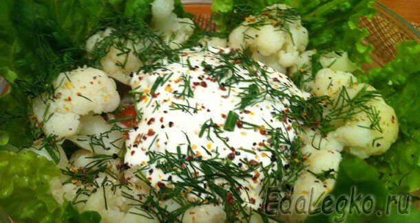 Вкусная цветная капуста — быстрый салатик