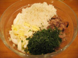 рецепт пирога с грибами - начинка