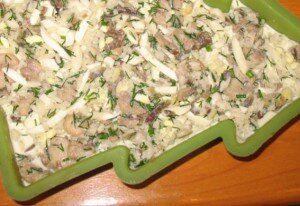 рецепт пирога с грибами - 2 слой