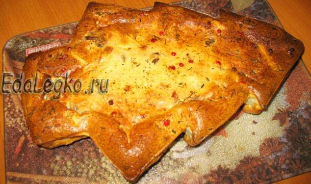 Новогодняя выпечка — рецепт пирога с грибами