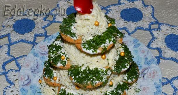 Салат «Елка» — с курицей, орехами, сыром
